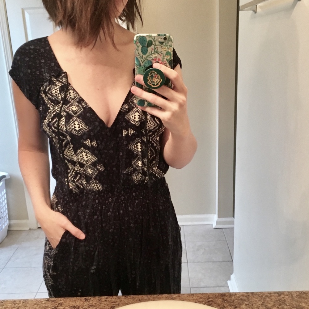 Floral jumper with tribal pattern detail